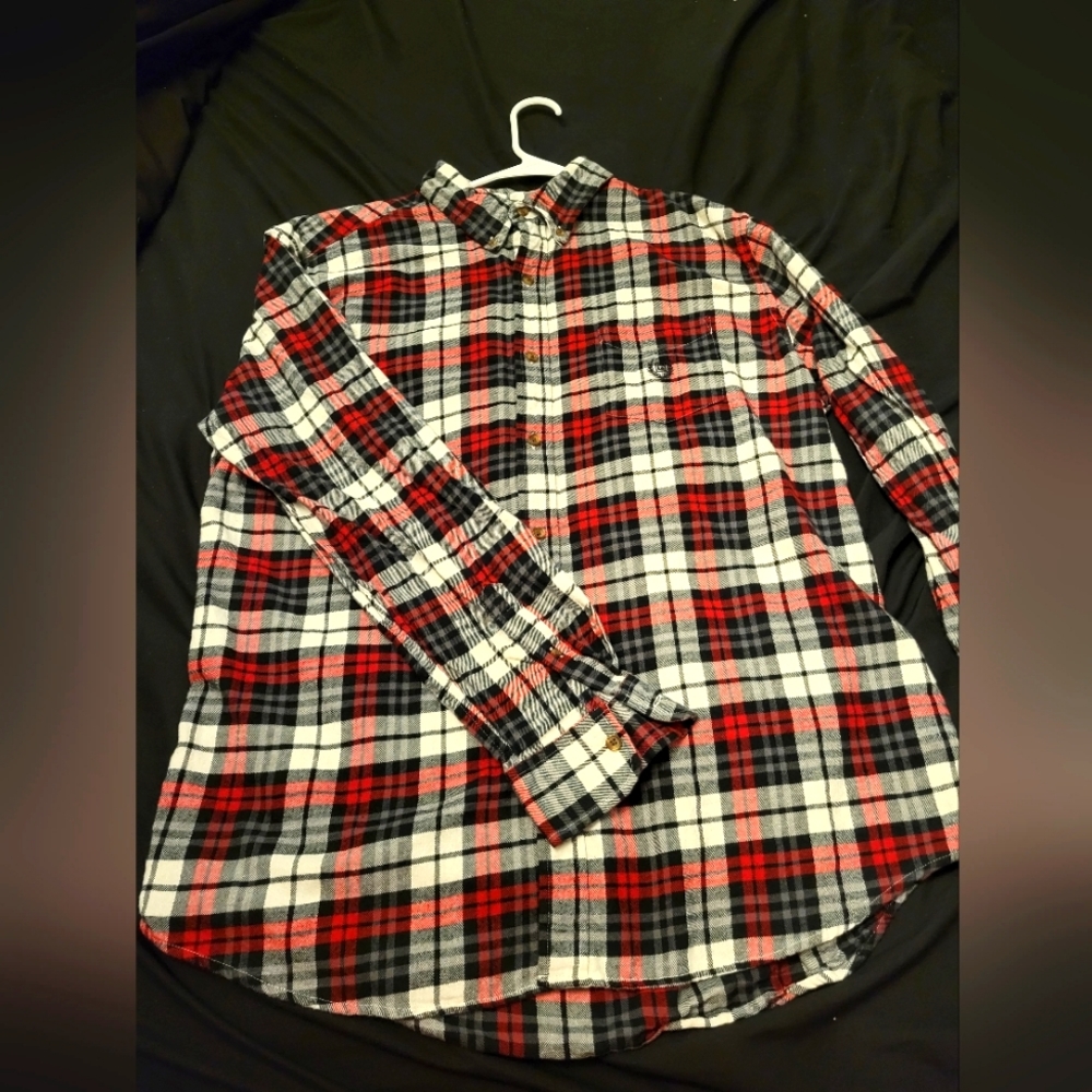 Chaps Button Down XL Red Black White Checked.